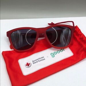Goodr x red cross Just My Type red ombre sunglasses UNISEX NEW limited edition.